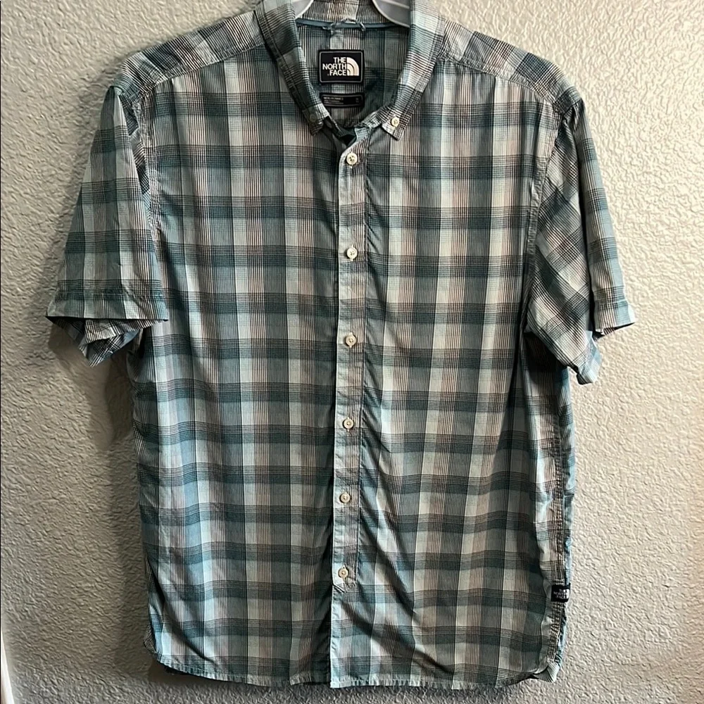 The North Face Blue and Gray Casual Button Down Shirt - Picture 1 of 7